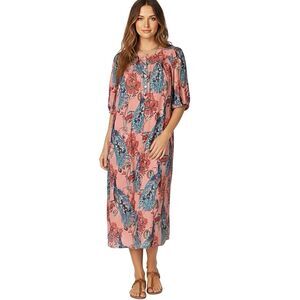 Go Softly Dress Medium Patio Lounge Muu Muu Hipster Vacation Boho Resort Travel